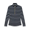 Women Striped Half-zip Top